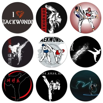58mm szeretem sport taekwondo szép Ikonok, Csapok, Dekoráció, Jelvény Fém Bross Jelvények Ruhát Hátizsák Dekoráció