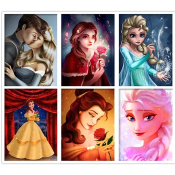 5D DIY Teljes Gyémánt Festmény Mozaik Disney Hercegnős Rajzfilm Lány, Tündér Gyémánt Hímzés, keresztszemes Készletek Art lakberendezés Ajándék