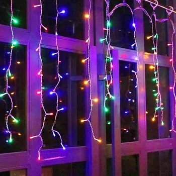 5M Karácsonyi fények Függöny String Fény Vízesés, Szabadtéri Dekoráció Bágyadtság 0.4-0.6 m Led Tündér Lámpák, Kerti Parti Nyaralás
