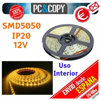 5M meleg fehér LED szalag 12v IP20 Rugalmas Belső SMD5050