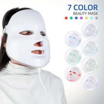 7 Színek LED Arc Maszk Maszk Photon-Terápia Fény bőrfiatalítás Otthoni Használatra LED bőrápoló Készülék Arc Eszköz
