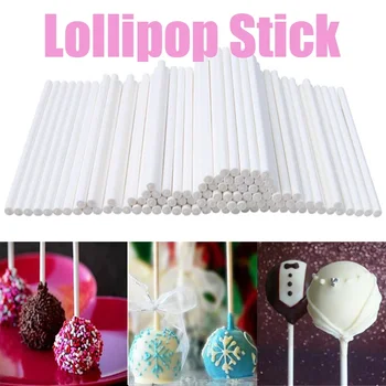 80 Db Műanyag Lollipop Stick Biztonságos Fehér DIY Sütés Tartozékok Penész, Torta, Csoki, Cukor, Cukorka, Nyalóka konyha, a Sütés Eszközök