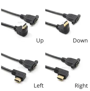 A 4K*2k 60Hz, HDMI-kompatibilis 2.0 V v2.0 Jobb, Bal, Fel, Le szög a férfi-nő panel szerelő csavarok HD hosszabbító kábel