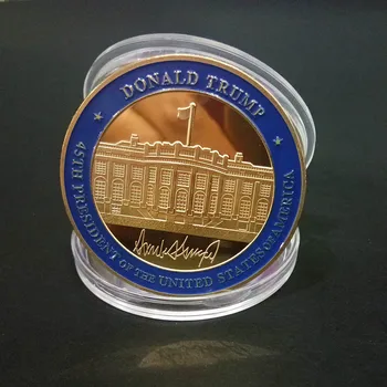 A Fehér Ház Aranyozott Szuveníreket Aranyat 45 Elnök az Egyesült Államok Donald Trump Emlékérme