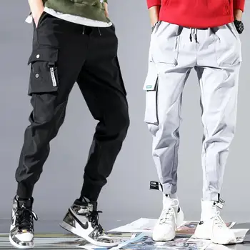 A férfiak a Hip-Hop, Öv, Nadrág S-XXXL Férfi Patchwork Overall Japán Streetwear Futó Nadrág a Férfiak Tervező sarouel