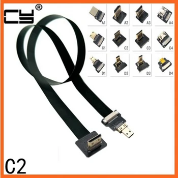 A MINI HDMI-kompatibilis Férfi-Nő 90 fokos Adapter FPC Szalag Lapos HDMI Kábel Pályán 20pin a Multicopter légifényképezés