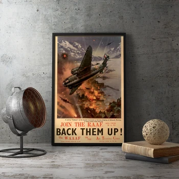 A második VILÁGHÁBORÚ Propaganda-Plakát Nyomatok világháborús Repülőgép Bombázó Vintage Kép Katonai Wall Art Vászon Festmény Haza Szoba Dekoráció
