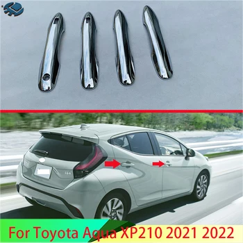 A Toyota Aqua XP210 2021 2022 Autó Tartozékok ABS Króm Ajtó Kilincs borítás A Smart Key Hole Fogás Kap Trim Fröccsöntés