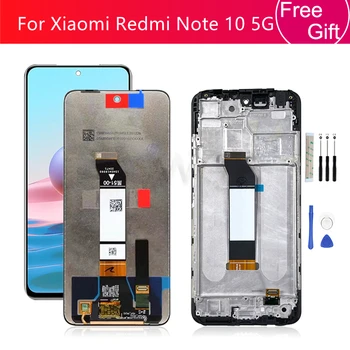 A Xiaomi Redmi Megjegyzés 10 5g LCD Kijelző Képernyő Touch Digitalizáló Közgyűlés M2103K19G LCD Keret Csere, Javítás, alkatrészek, 6.5