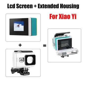 A Xiaoyi LCD kijelző LCD kijelző monitor + Külső Vízálló Ház Esetben a Xiaomi yi Eredeti Sport Kamera