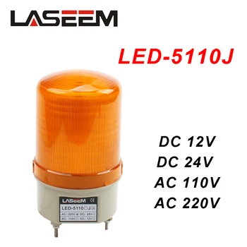 AC110V 220V DC12V 24V LED-5110J Vezetékes Flash Villogó Villogó Sziréna Hang, Csendes Riasztás 2in1 Ipari Figyelmeztető Lámpa Riasztó