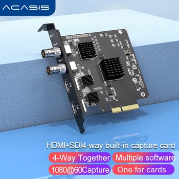 Acasis HD 4Channel SDI vagy HDMI-kompatibilis Audio Video digitalizáló Kártya Játék Rekord Élő Streaming Doboz PS4 DVD Videokamera Fényképezőgép