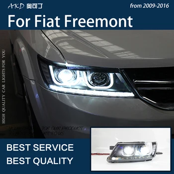 AKD Autó Stílus a Fiat Freemont 2009-2016 LED Fényszóró DRL Ködlámpa indexet, Fény, Alacsony, Magas, Sugár Angel eyes Közgyűlés