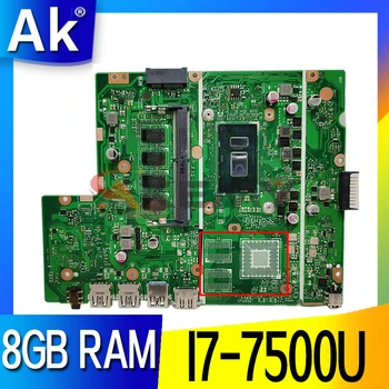 AKemy Az ASUS X540UA X540UBR X540UB X540U x540-től laptop alaplap alaplap X540UA eredeti alaplapja a I7-7500U 8GB RAM