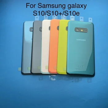 Akkumulátor fedél Samsung Galaxy S10 S10e S10 Plusz S10+ Akkumulátor Fedél Hátsó Ajtó Ház Esetben Kamera Üveg Lencse Keretben