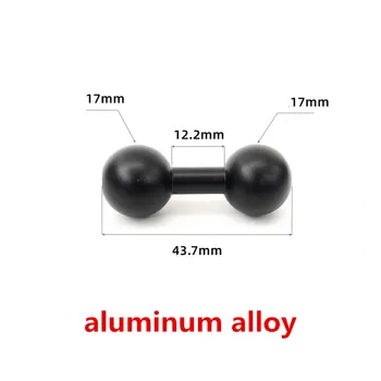 Alumínium 17mm Dupla Labda Fejét Adapter Kiterjesztés, Vegyes Mount Adapter Csatlakoztatása Tartó Mágneses Autó, Telefon, Tablet Jogosultja