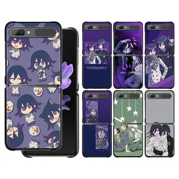 Anime Danganronpa V2 Telefon tok Samsung Galaxy Z Fedél ZFlip 5G Z Flip3 5G Borító Fekete Összecsukható Kemény Hajtás Capas
