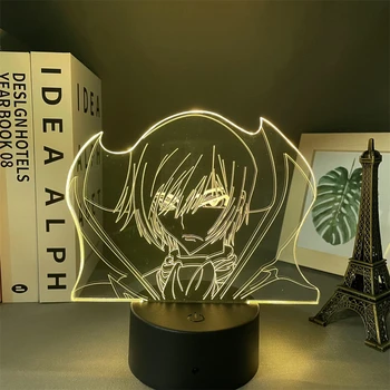 Anime Led Lámpa Code Geass Lelouch Lamperouge Hálószoba Decor Gyerekek Brithday Ajándék Manga Szobában Íróasztal Éjszakai Fény Code Geass