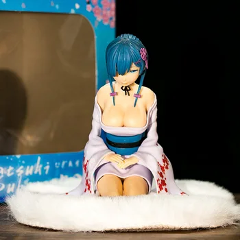 Anime Re:Élet Egy Más Világ, Nulla Térdelő Helyzetben Kimonó Rem Szexi Szép Lány Modell Ábra Játék Gyűjtemény Hobbi