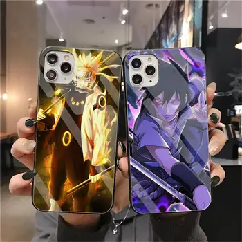 Anime Sasuke Uchiha Sasuke Telefon Esetében Edzett Üveg iPhone 13 12 Mini 11 Pro XR XS MAX 8 X 7 Plus SE 2020 Puha Borító