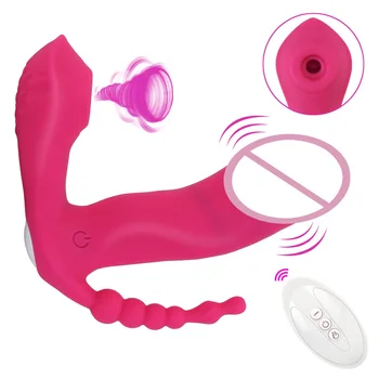 Anális Vagina Klitorisz Stimulátor Többfunkciós Hordozható Dildó Vibrátor 3 Az 1-ben Szívó Vibrátor Erotikus Játékok, Szex, Játékszerek Nőknek