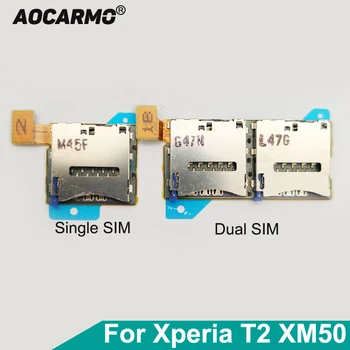 Aocarmo A Sony Xperia T2 XM50 XM50H D5303 D5302 D5322 Egyetlen Dual SIM Kártya Olvasó Tálca Jogosultja Csatlakozó Flex Kábel