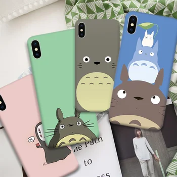 Aranyos Rajzfilm Boldog Totoro Szilícium Telefon tok iPhone 11 12 Pro Max XR X XS Max 5 5S SE 2020 7 8 6 6 Plusz Borító