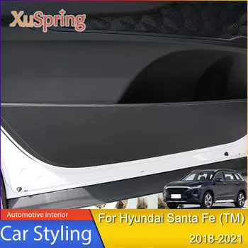 Autó Ajtó Anti-Kick Pad Ajtó Panel Bőr Védelmi Pad Film Autó Módosítás Hyundai Santa Fe MK4 TM 2018 2019 2020 2021