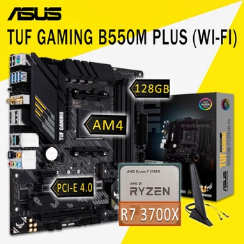 Az Asus TUF JÁTÉK B550M-PLUS (WI-FI) Alaplap AMD Ryzen 7 3700X Alaplap Meghatározott AMD B550 Játék Placa-Mama AM4 DDR4 3700X