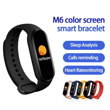 Az új M6-os Intelligens Karóra Bluetooth Férfiak Nők Smartwatch Vérnyomás pulzusmérő Fitness Karkötő IPhone Xiaomi Android