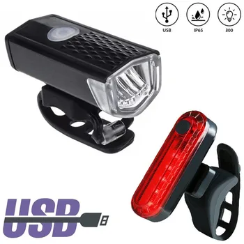 Bicikli Kerékpár LED Lámpa USB Újratölthető Fényszóró hátsó Lámpa Kerékpározás Figyelmeztető Első Hátsó hátsó Lámpák Lámpa Kerékpár Kiegészítők