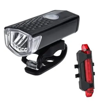 Bicikli Kerékpár Lámpa USB LED Újratölthető Meghatározott Hegy Ciklus Első Hátsó Fényszóró Lámpa Zseblámpa