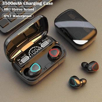Bluetooth Fülhallgató TWS Vezeték nélküli Fejhallgató Vízálló Sport Vezeték nélküli Fülhallgató Sztereó Zene Gaming Headset & MIC 3500 Doboz, Töltő