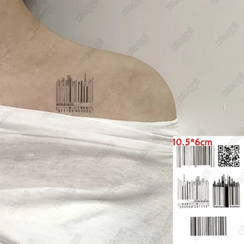 Body Art Szex Vízálló Ideiglenes Tetoválás a Férfiak, mind a Nők Egyéniség Vonalkód QR-Kód Design Tetoválás Matrica X245