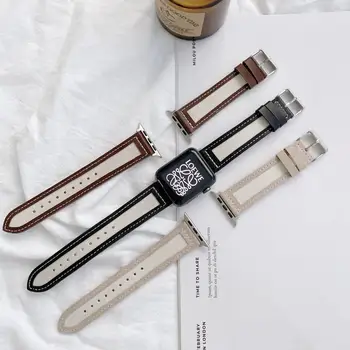 bőr Szíj Apple Watchband 40mm 44mm 38mm 42mm mix vonalak watchband smartwatch karkötő iWatch sorozat 6 5 4 3 se zenekar