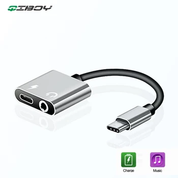 C típus 3,5 mm-es Jack Fülhallgató Kábel Adapter Huawei P10 P20 Haver USB-C 2 in1 Audio Fejhallgató Töltése AUX Kábel Adaptador