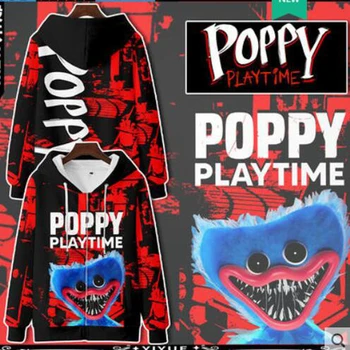Cica Ölelést Poppy Játék 3D-s Nyomtatási Zip Nő/Férfi Kapucnis Pulóver Streetwear Hip-Hop Cipzáras Kapucnis Kabát Alkalmi Melegítőben