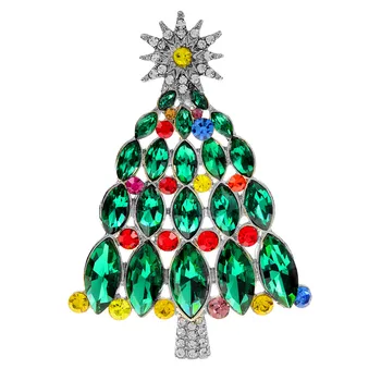 CINDY XIANG zöld színű kristály karácsonyfa brossok nők, gyönyörű divat pin női pulóver kabát ékszerek magas minőségű