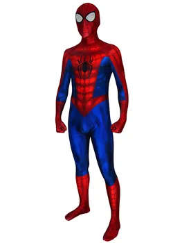 Classis piros, kék sipder jelmez halloween cosplay zentai öltöny 3D nyomtatás pók ruha felnőtt/gyerek