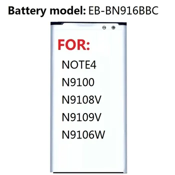 Csere Akkumulátor EB-BN916BBC Samsung GALAXY MEGJEGYZÉS4 N9100 N9108V N9109V N9106W MEGJEGYZÉS 4 NFC 3000mAh