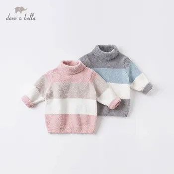 DBZ15716 dave bella téli gyerek unisex Karácsonyi csíkos kötött pulóver gyerek divat kisgyermek boutique maximum