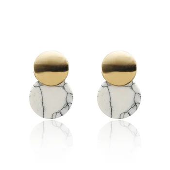 Delysia Király Új divat egyszerű fülbevaló utánzat márvány geometrikus fülbevaló