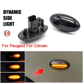 Dinamikus LED Villogó lámpa Lámpa Peugeot 307 206 407 607 107 1007 Citroen C1 C2 C3-C5 C6 Szekvenciális Oldalsó Helyzetjelző Lámpa