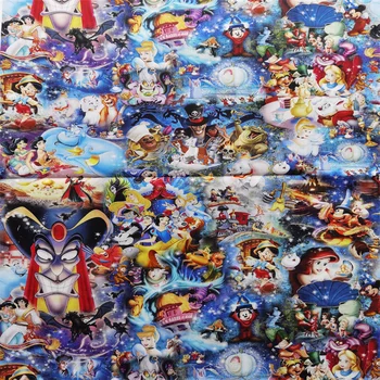 Disney Mickey Aladdin Hercegnő Cheshire Vékony 100% Pamut Szövet Lány Ruhák Hometextile párnahuzat Kézimunka DIY