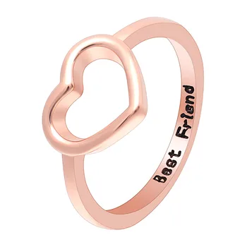 Divat Üreges Szerelmes Szív gyűrű Ezüst Rózsa Arany Szív alakú Ékszer Gyűrű nők Esküvői Egyszerű Stílus Ajándék Eljegyzési Gyűrű