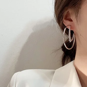 Dél-Korea Dongdaemun vásárolt ugyanaz a fülbevaló női super fairy lánc fém fülbevaló, modern divat Joker