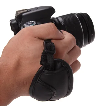 Dögös Fekete Markolat Fényképezőgép Csuklószíj PU Bőr csuklópánt A Dslr Fényképezőgép a Sony a nem az Olympus, Canon, Canon EOS D800 D5100 D7000 D3200