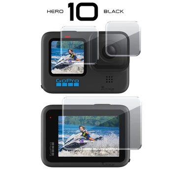 Edzett Üveg Képernyő Védő tok GoPro Hero 10 Fekete Lencse Védelem Védőfólia Gopro 10 profi Tartozékok