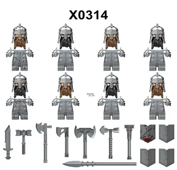 Egyetlen Középkori Lovag Gondor Szökőkút Őr Kardja Lándzsás Fej tartozékok építőkövei játékok Sorozat-104 X0314