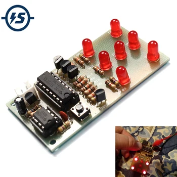 Elektronikus DIY Kit Kocka NE555 CD4017 DIY Készlet 5mm Piros Led-4.5-5V ICSK057A Elektronikus Szórakoztató DIY Készlet